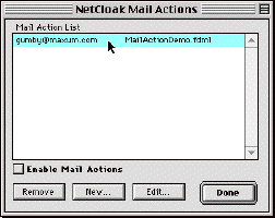 NetCloak 3.1 User's Guide: Mail Actions