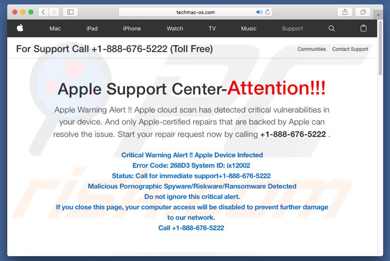 Fake Apple Support Center