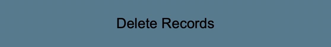 Delete Records Button